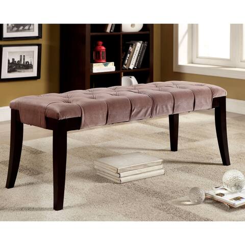 Furniture of America Oran Contemporary Fabric Tufted Accent Bench