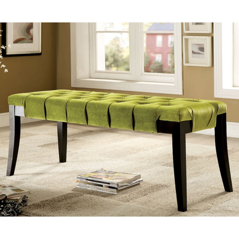Oran Contemporary Fabric Tufted Accent Bench by Furniture of America