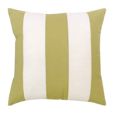 Green/White Stripes 17x17 Throw Decorative Accent Throw Pillow