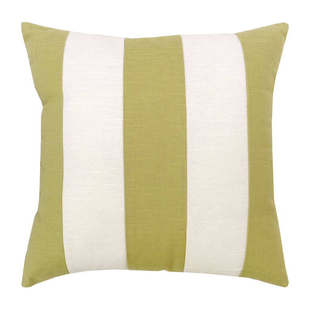 Green/White Stripes 17x17 Throw Decorative Accent Throw Pillow