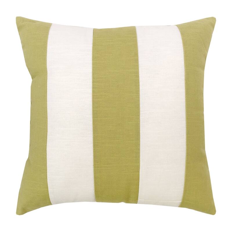 Green/White Stripes 17x17 Throw Decorative Accent Throw Pillow