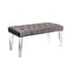 preview thumbnail 5 of 8, Bral Contemporary Fabric Tufted Accent Bench by Furniture of America