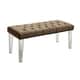 preview thumbnail 3 of 8, Bral Contemporary Fabric Tufted Accent Bench by Furniture of America
