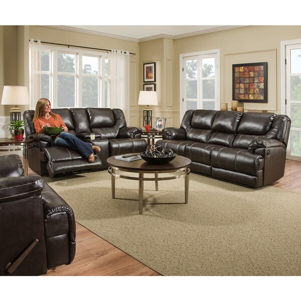 Simmons Upholstery Bingo Brown Motion Loveseat. Opens flyout.