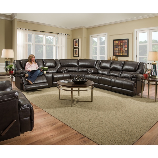 Simmons Upholstery Bingo Brown Motion Sectional