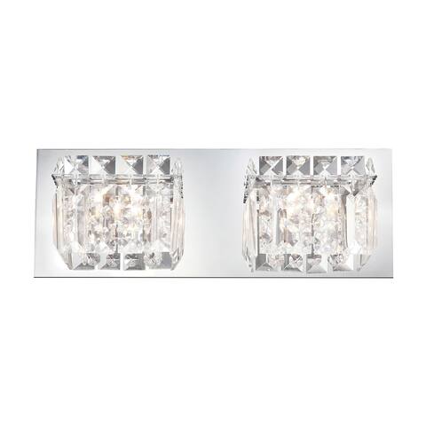 Alico Crown 2-light Vanity with Chrome and Clear Crystal Glass