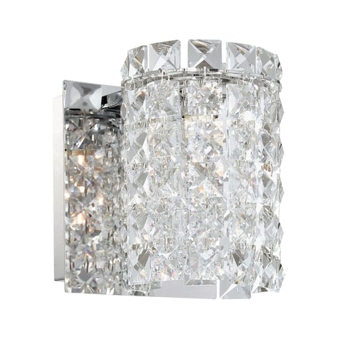 Alico Queen 1-light Vanity with Chrome and Clear Crystal Glass
