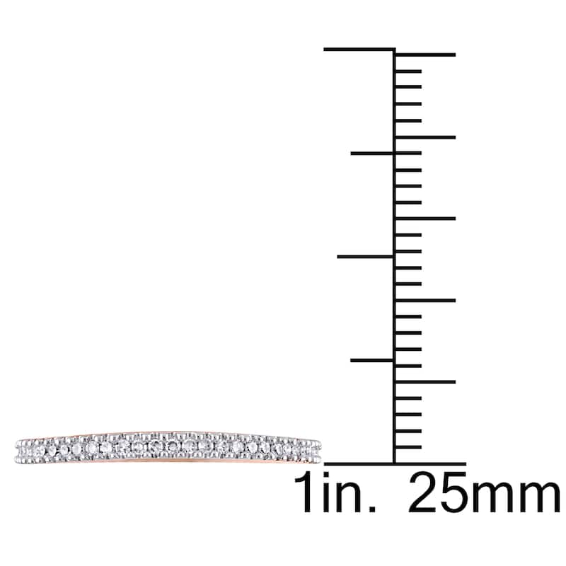 Miadora 14k Rose Gold 1/6ct TDW Diamond Semi Eternity Wedding Band - White