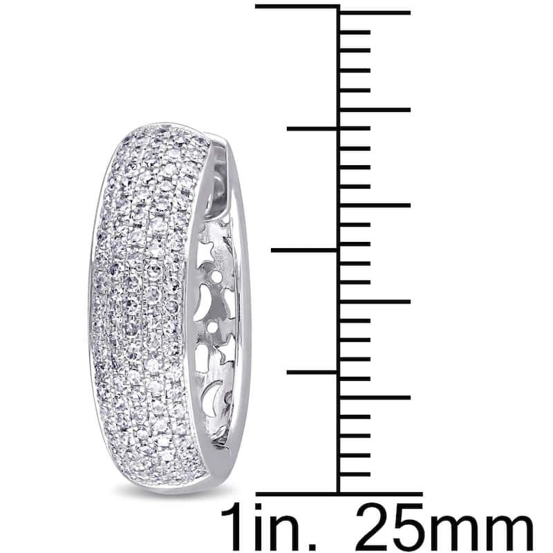 Miadora Signature Collection 14k White Gold 1ct TDW Diamond Hoop Earrings (G-H, SI1-SI2)