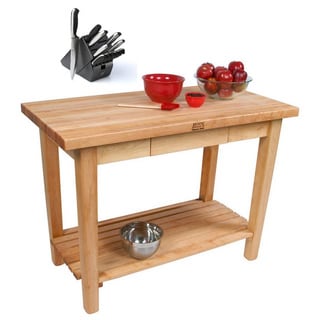 John Boos C10C-D-S Country Maple 48x36 Work Table with Casters / Drawer ...