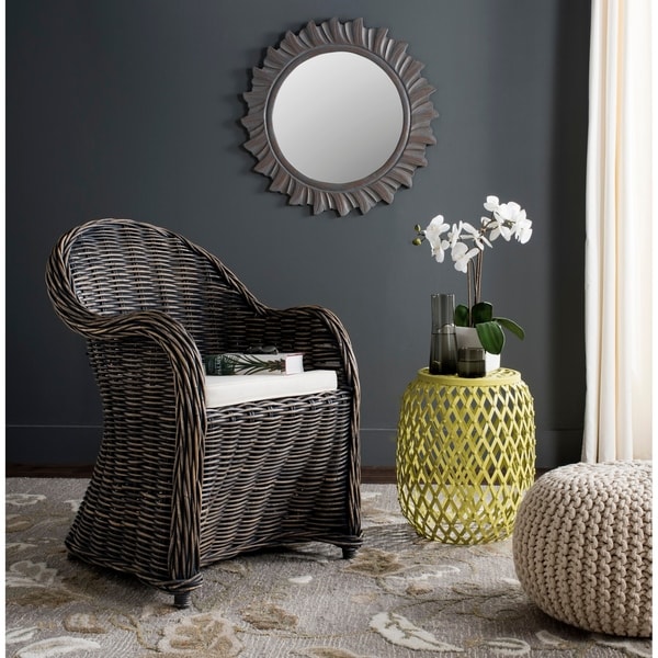 Safavieh Callista Black Wash Wicker Club Chair - 24" x 26" x 35". Opens flyout.