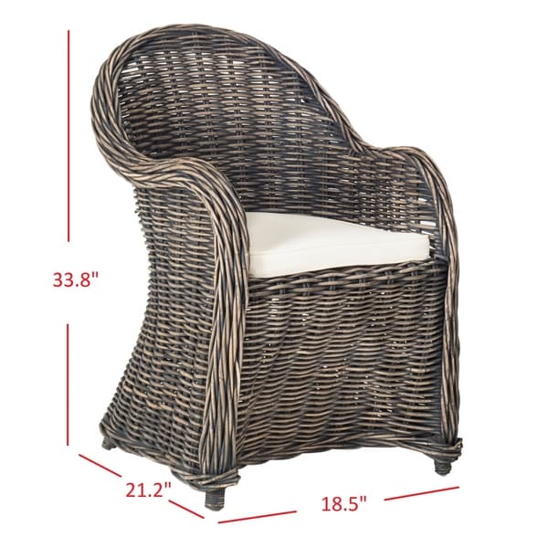 Safavieh Callista Black Wash Wicker Club Chair - 24" x 26" x 35"