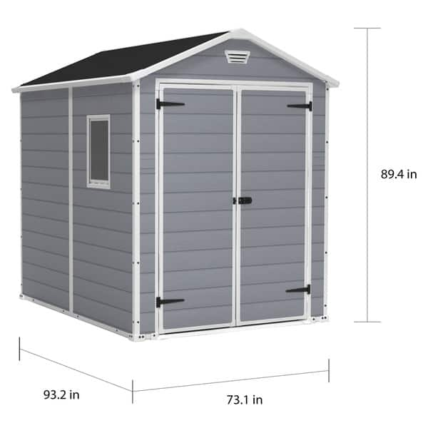 Keter Manor Durable Resin Outdoor Storage Shed With Floor for Patio ...