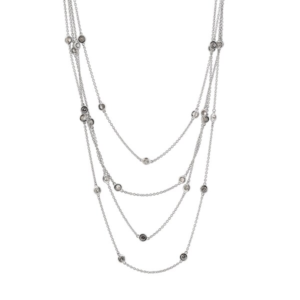Shop Collette Z Sterling Silver Four Strand Necklace - White - Free ...
