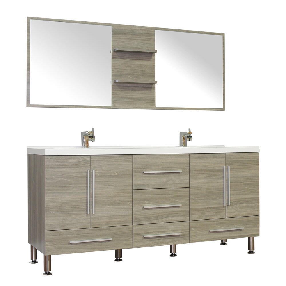 Shop Alya Bath Ripley Collection 67 Inch Double Modern Bathroom Vanity Set In Grey Overstock 11417545