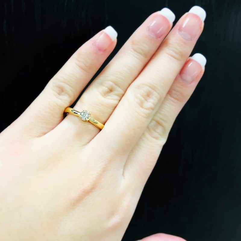 Auriya 18k Gold 1/3ctw Round Solitaire Diamond Engagement Ring (J-K, I1-I2)