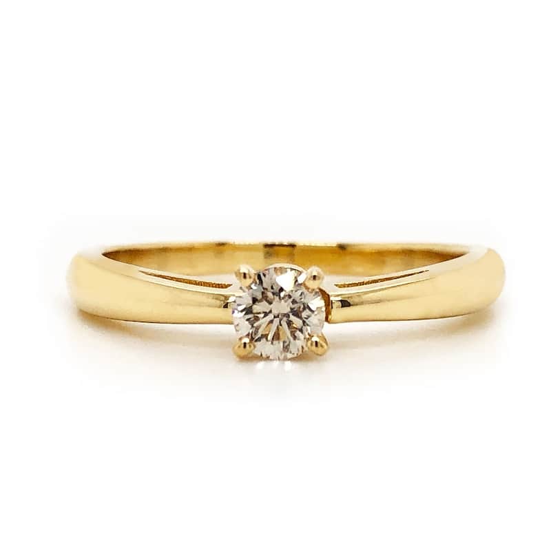 Auriya 18k Gold 1/3ctw Round Solitaire Diamond Engagement Ring (J-K, I1-I2)