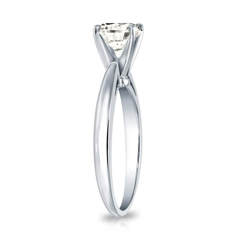 Auriya 18k Gold 1/3ctw Round Solitaire Diamond Engagement Ring (J-K, I1-I2)
