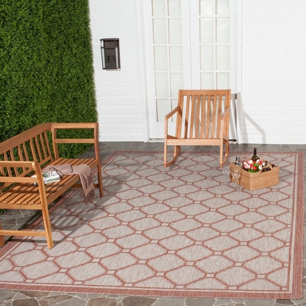 Safavieh Indoor/ Outdoor Courtyard Red/ Beige Rug - 9' x 12'