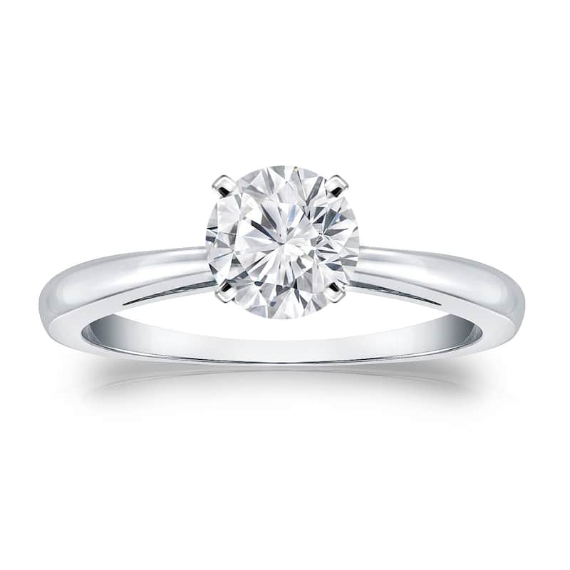 Auriya 3/4ctw Round Solitaire Diamond Engagement Ring 18k Gold - White - 10