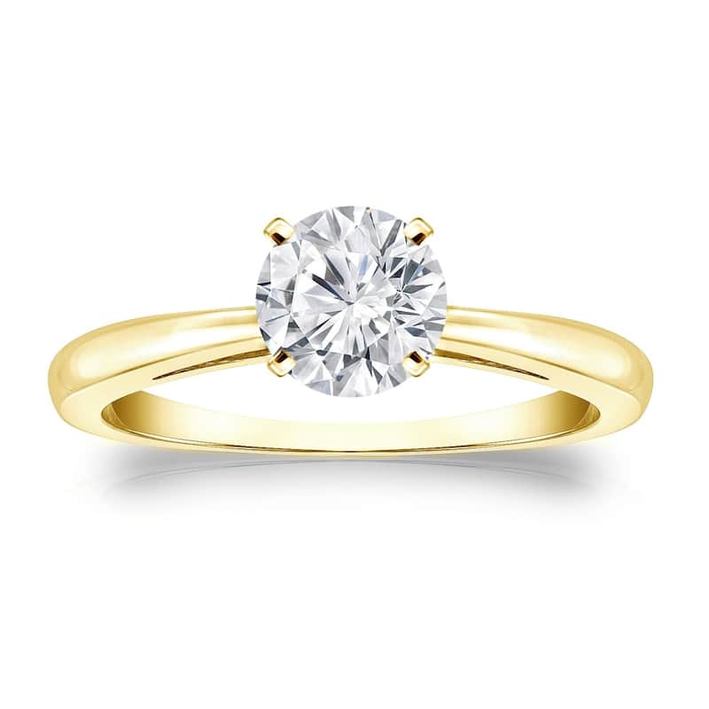 Auriya 3/4ctw Round Solitaire Diamond Engagement Ring 18k Gold - Yellow - 9.5
