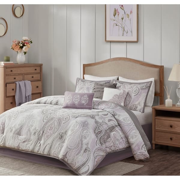 Shop Madison Park Morena Purple Cotton Comforter Set Free