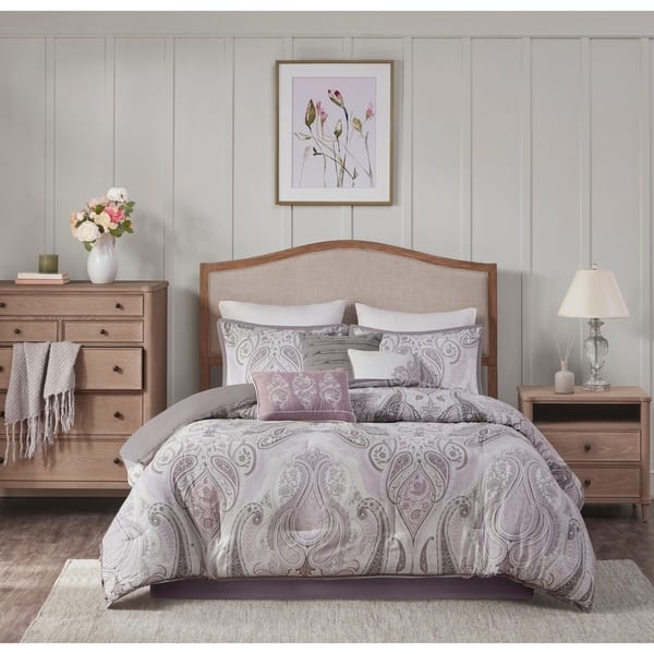 Shop Madison Park Morena Purple Cotton Comforter Set Free