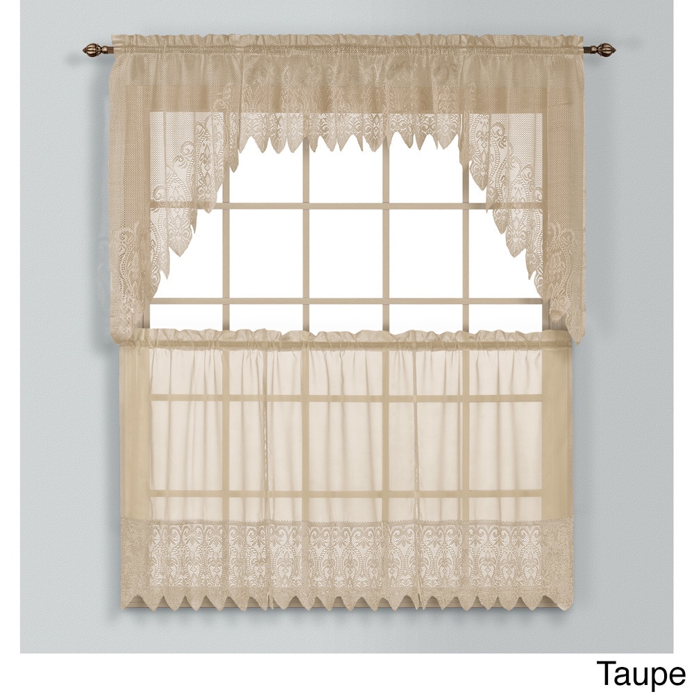 Embroidered White Daisie with Green Leaves on White 14/" X 54/" Window Valance
