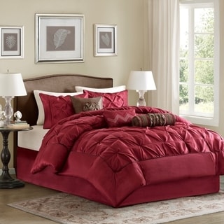 Madison Park Lafayette Tufted Red 7 Piece Comforter Set