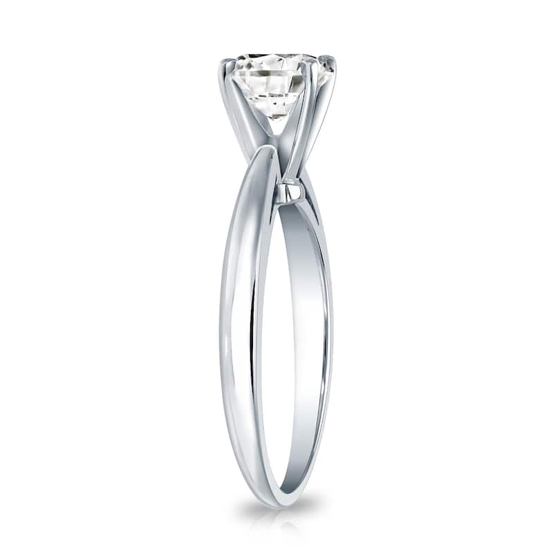 Auriya 18k Gold 3/4 carat TW Round Solitaire Diamond Engagement Ring (I-J, SI1-SI2)
