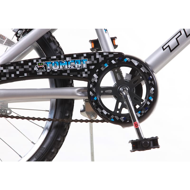 Tomcat Boys Silver and Black BMX Bike with 20-inch Wheels