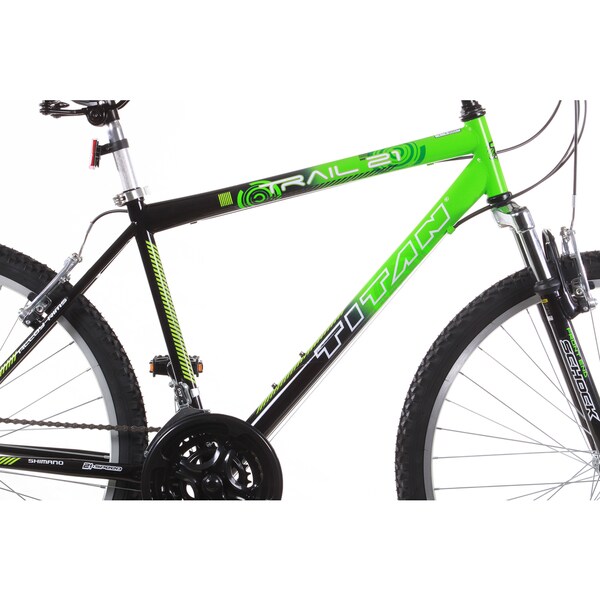 Trail 21-speed Green/ Black Suspension Men's Mountain Bike - Bed