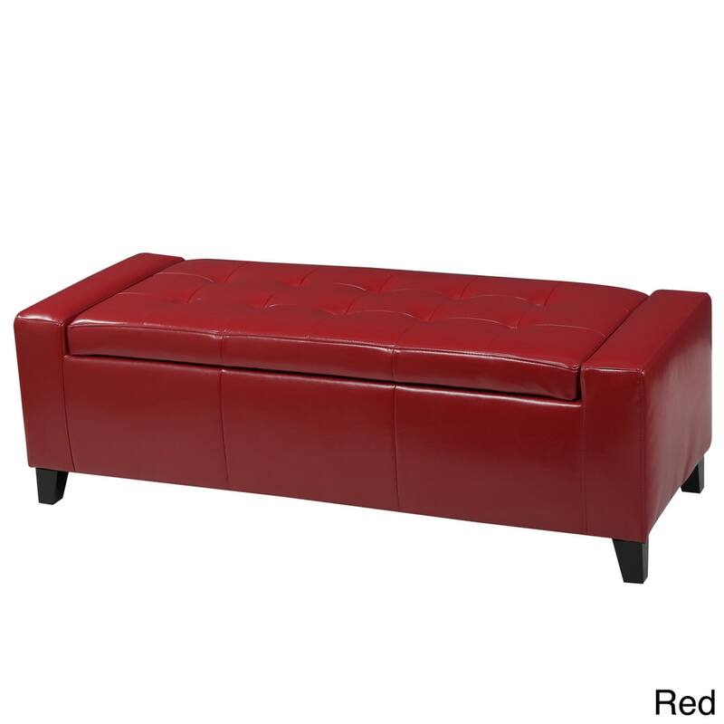 Guernsey Faux Leather Storage Ottoman Bench by Christopher Knight Home