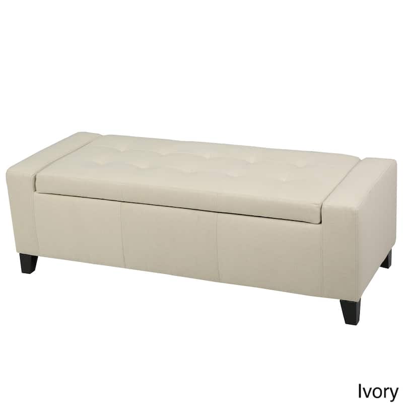 Guernsey Faux Leather Storage Ottoman Bench by Christopher Knight Home