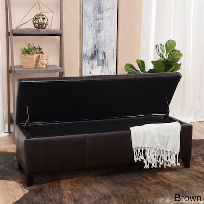 Lucinda Faux Leather Storage Bench by Christopher Knight Home - 51.25" L x 17.50" W x 16.25" H