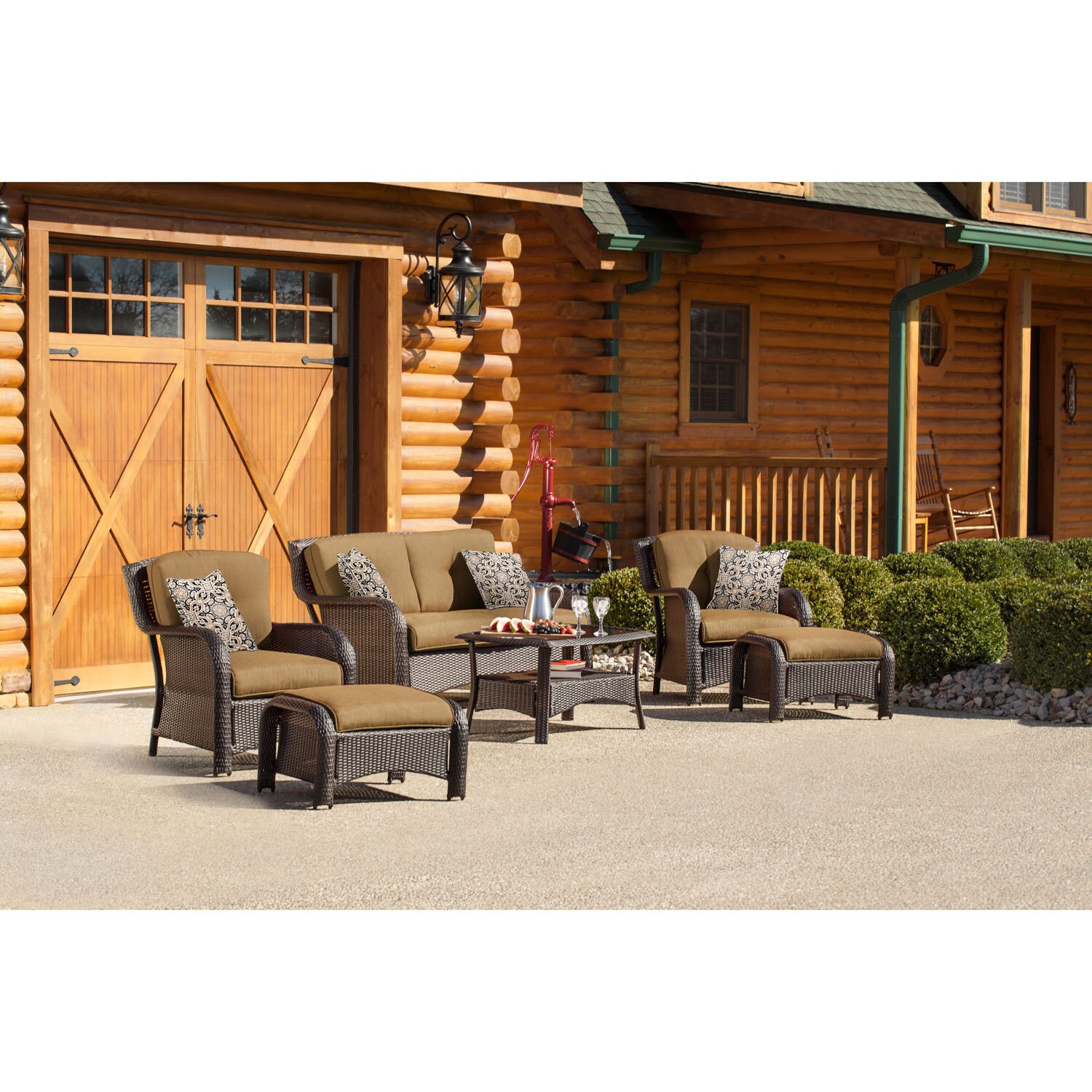 Shop Hanover Outdoor Strathmere 6 Piece Wicker Patio Set Overstock 20470200