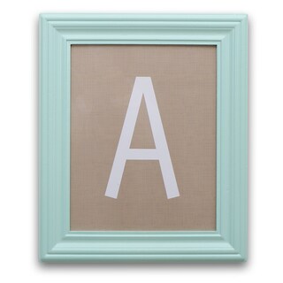 The Peanut Shell Framed Letter Art in Mint and Taupe