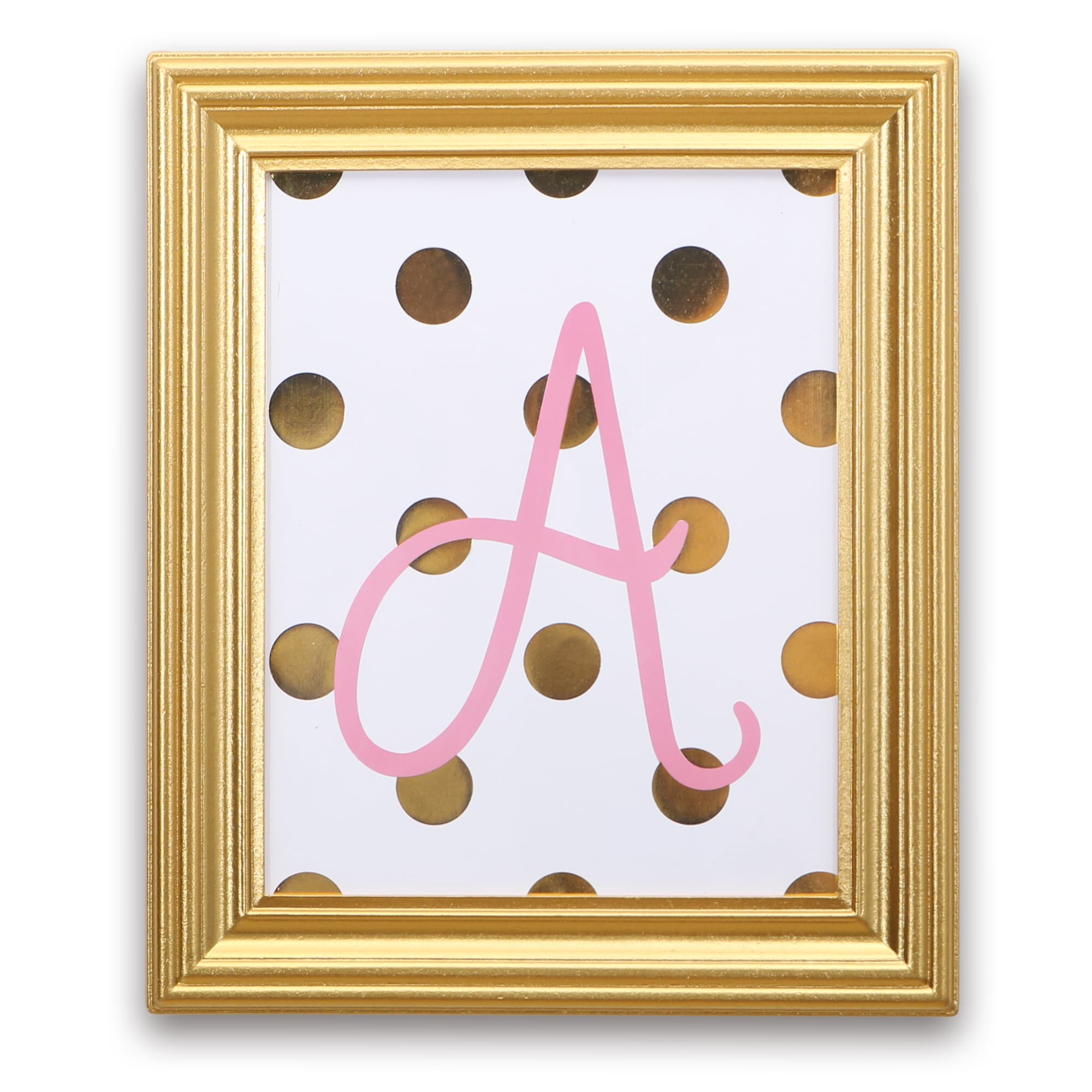 The Peanut Shell Framed Letter Art In Gold And Pink Peanut Shell Framed Letter Art In Gold