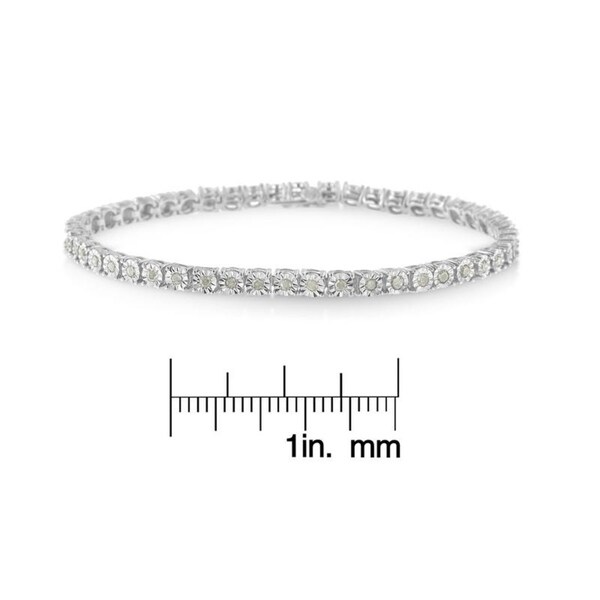 Sterling Silver 1ct TDW Rose-cut Diamond Tennis Bracelet (I-J, I3)