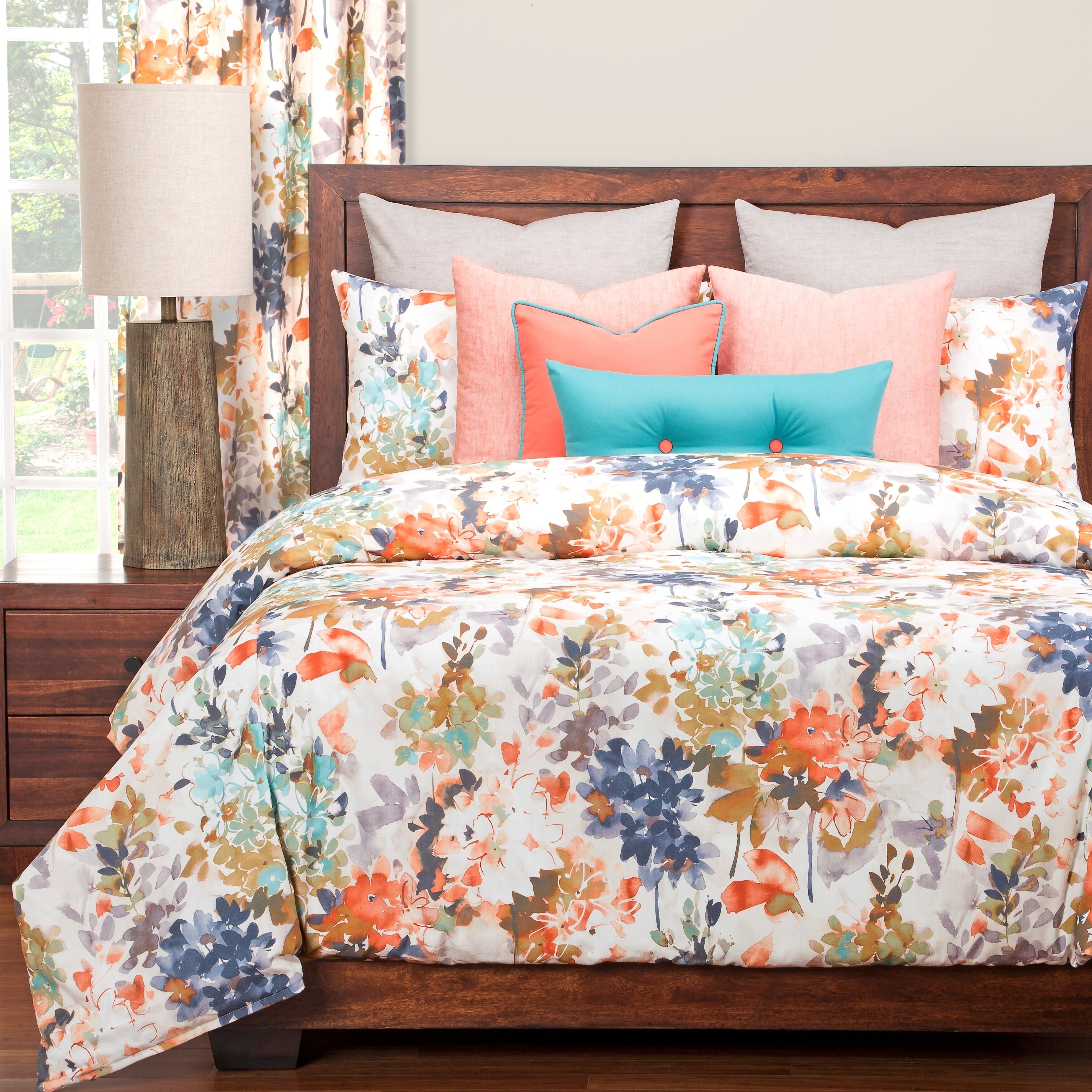 Shop Siscovers Summer Peach Floral 6 Piece Duvet Set With Duvet