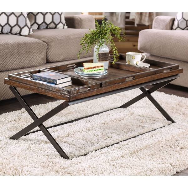Furniture Of America Guff Urban Oak Solid Wood Coffee Furniture Of America Guff Urban Oak Solid Wood Coffee