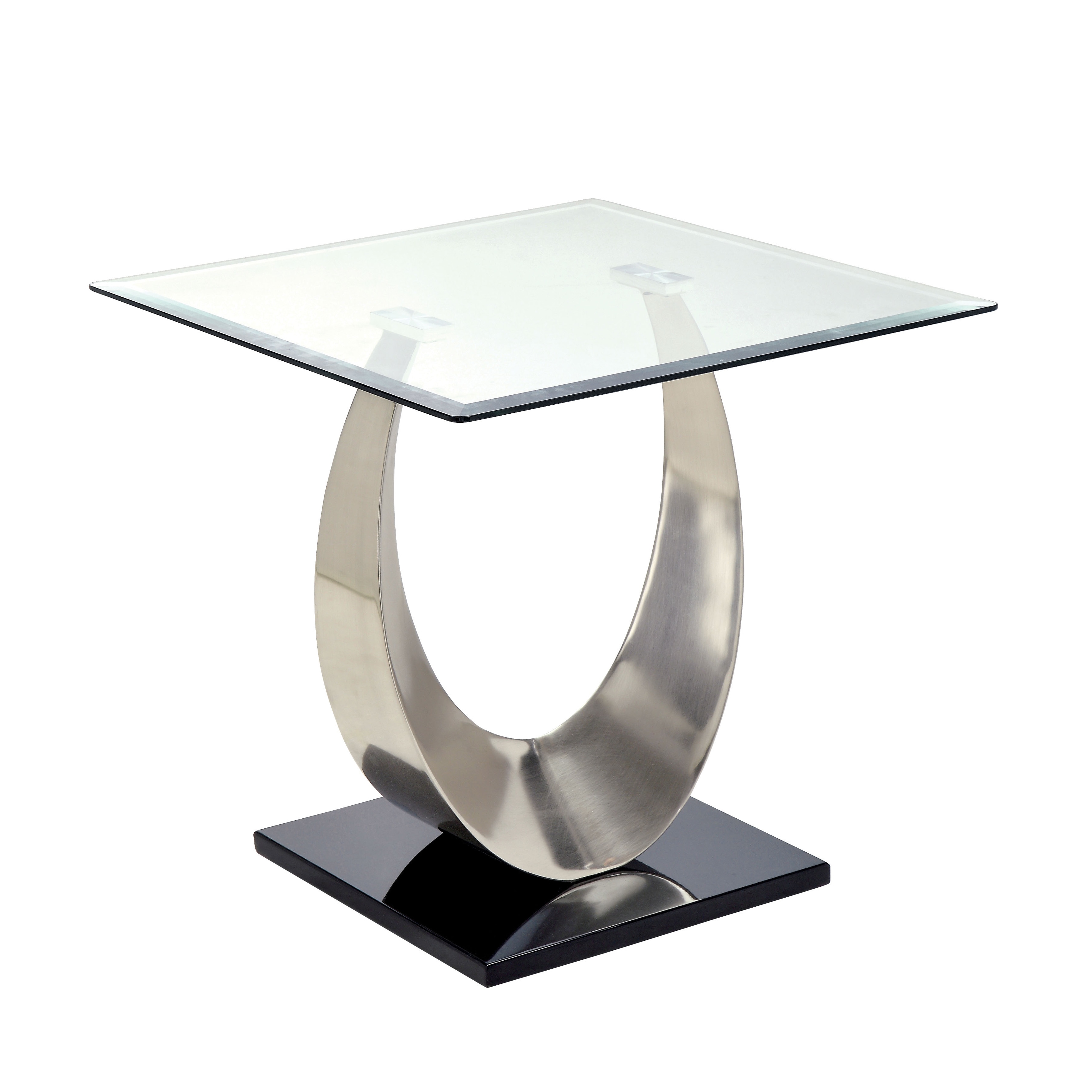 SEI Furniture Risa Metallic Frame Glass Top 2-Tier End Table Gold 24.25 W X 24.25 D X 26.25 H SEI Furniture Risa Metallic Frame Glass Top 2-Tier End Table Gold 24.25 W X 24.25 D X 26.25 H