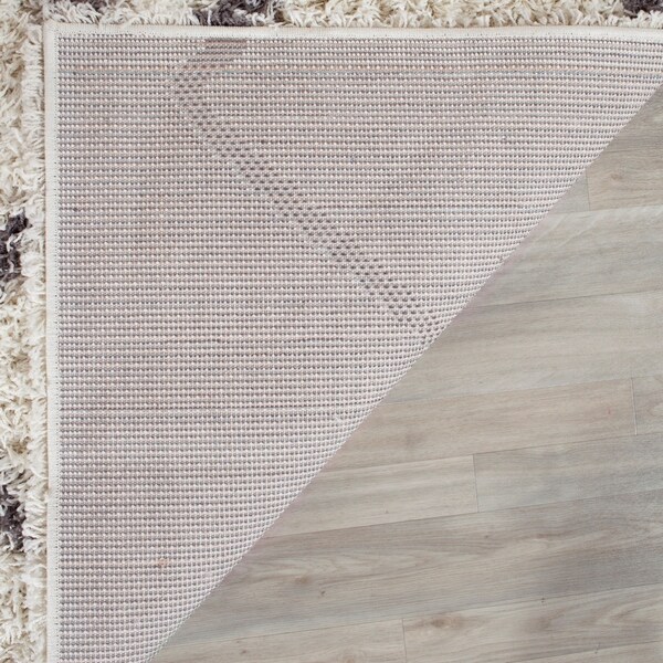Safavieh Dallas Shag Ivory/ Dark Grey Trellis Rug - 8' x 10'