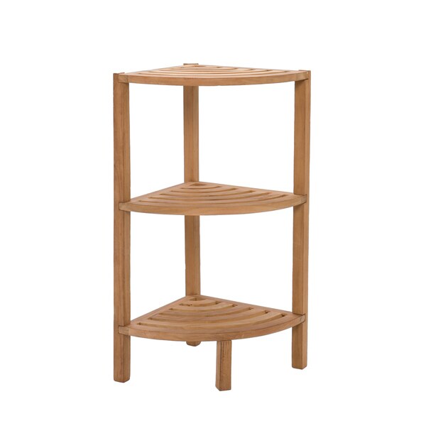 Spa Teak 3-tiered Corner Shelf