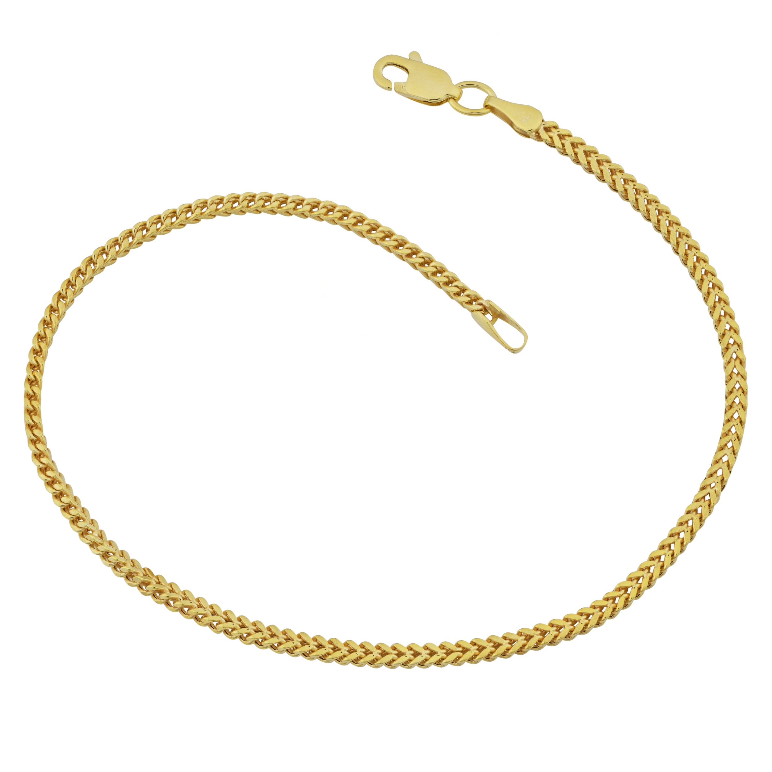 Au Naturale 10k Yellow Gold 1.9-mm High Polish Franco Link Bracelet (7.5 inches)