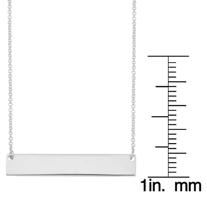 Argento Italia Sterling Silver High Polish Bar Necklace (18 inches)