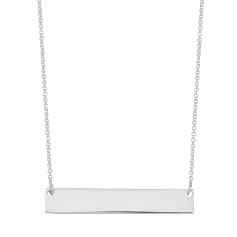 Argento Italia Sterling Silver High Polish Bar Necklace (18 inches)