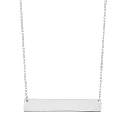 Argento Italia Sterling Silver High Polish Bar Necklace (18 inches)