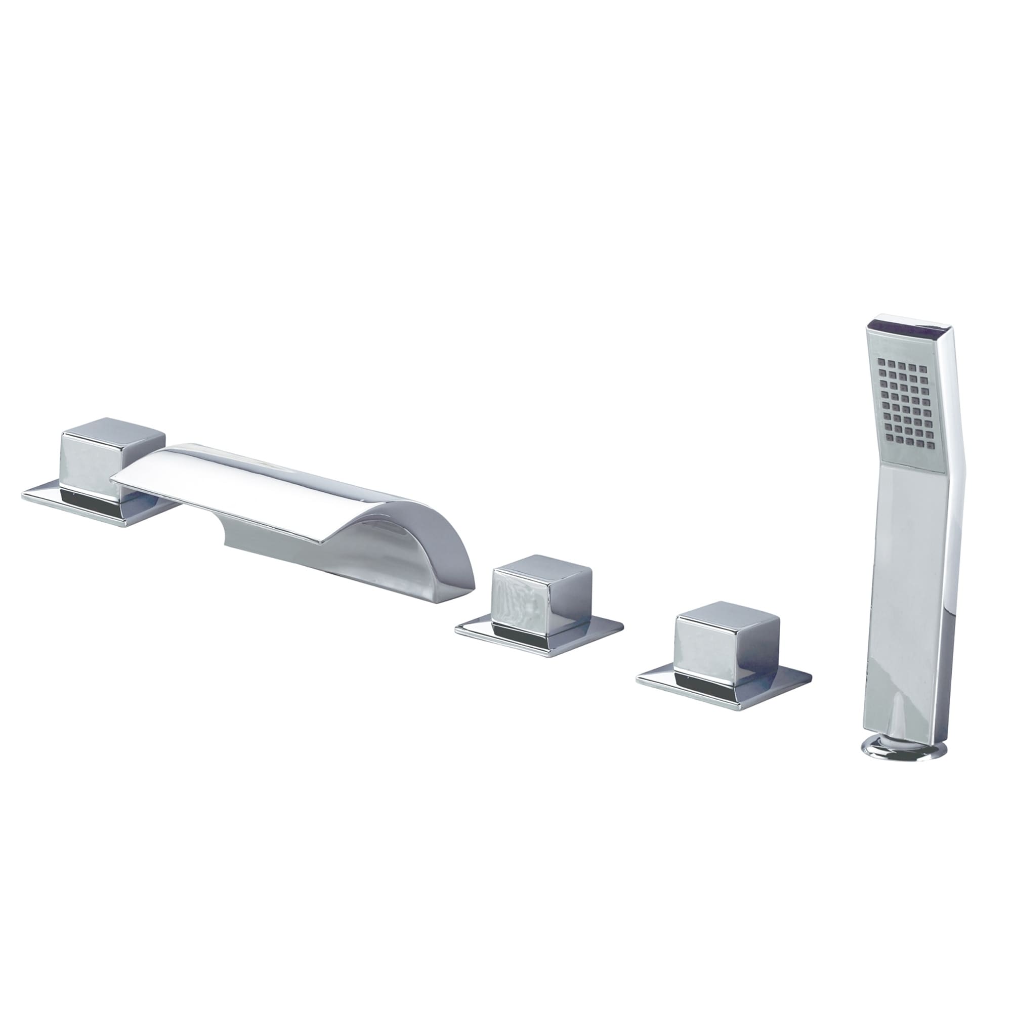 Shop Sumerian Chrome Triple Handle Waterfall Tub Faucet With
