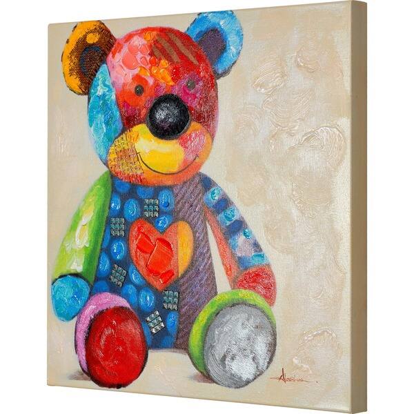 Shop Waiting For A Friend Colorful Little Teddy Bear Vibrant